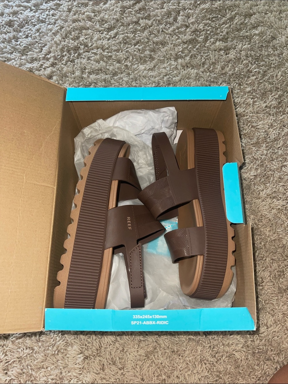 Reef Water Vista Higher Platform Sandals — Tan/Brown